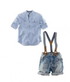 Conjunto Camisa e Bermuda com suspensório