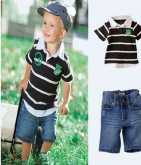 Conjunto Boy - Camisa Polo e Bermuda Jeans.